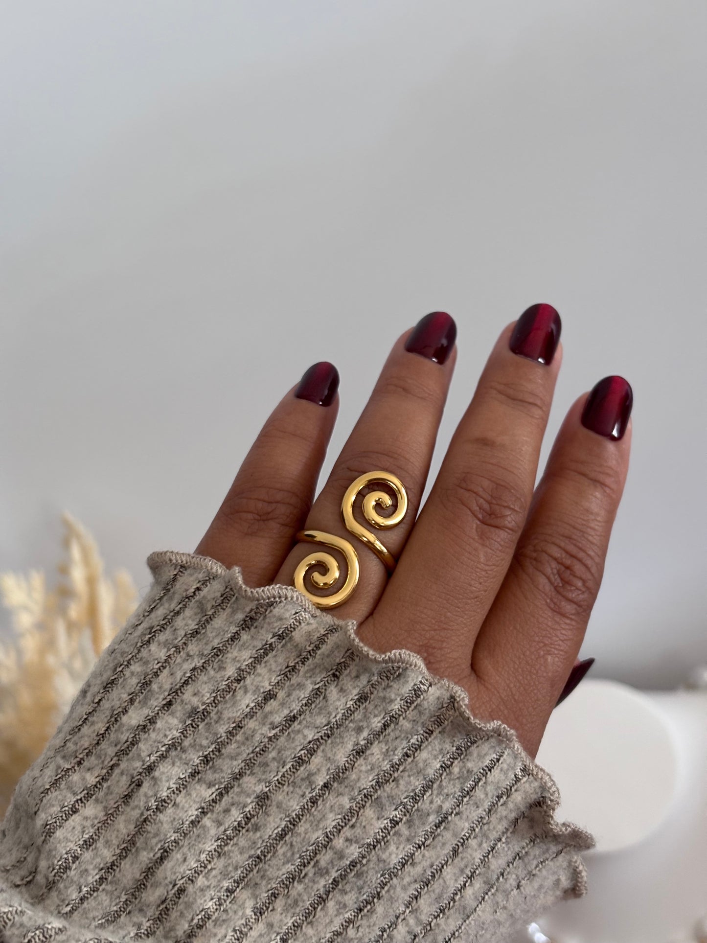 Anillo Espiral Dorada