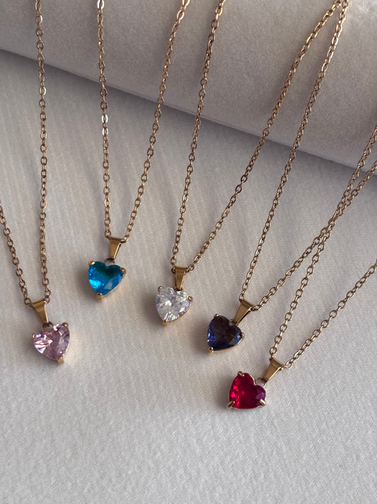 Collar Corazón Brillante – Acero Inoxidable 18K