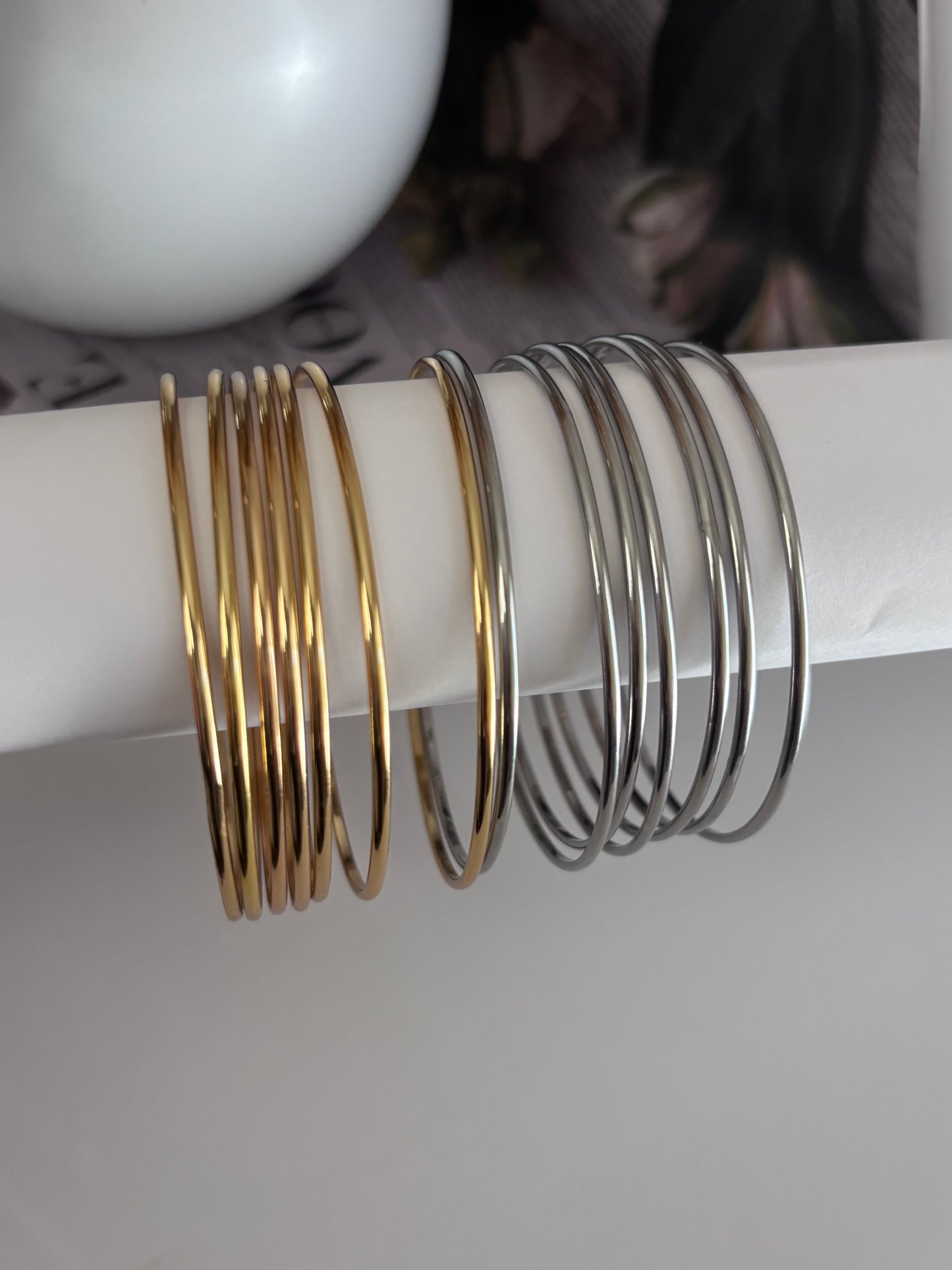 Set de Bangles Minimalistas – Acero Inoxidable