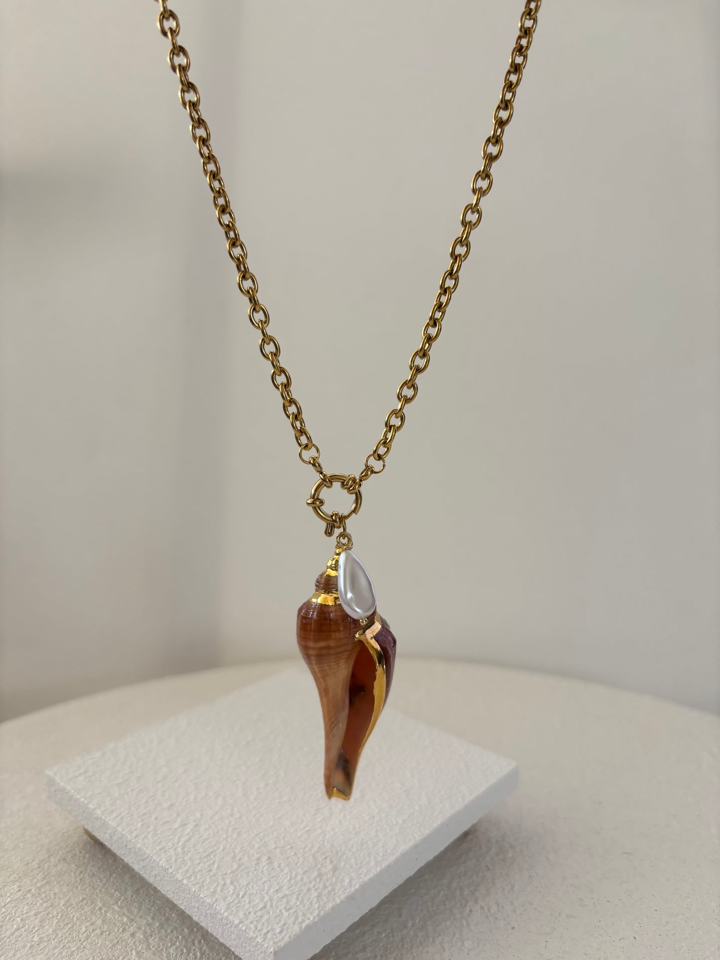 🐚 Shella – Collar Caracol en Acero Inoxidable 304 Baño en Oro 18K