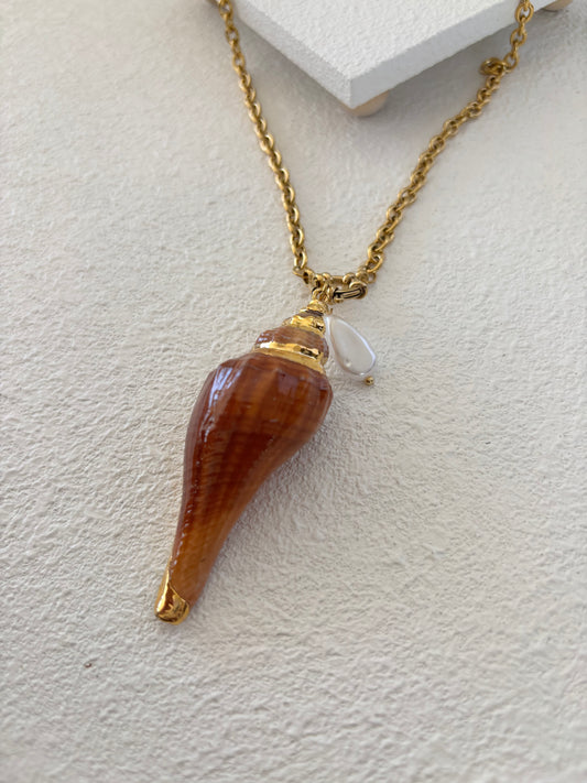 🐚 Shella – Collar Caracol en Acero Inoxidable 304 Baño en Oro 18K